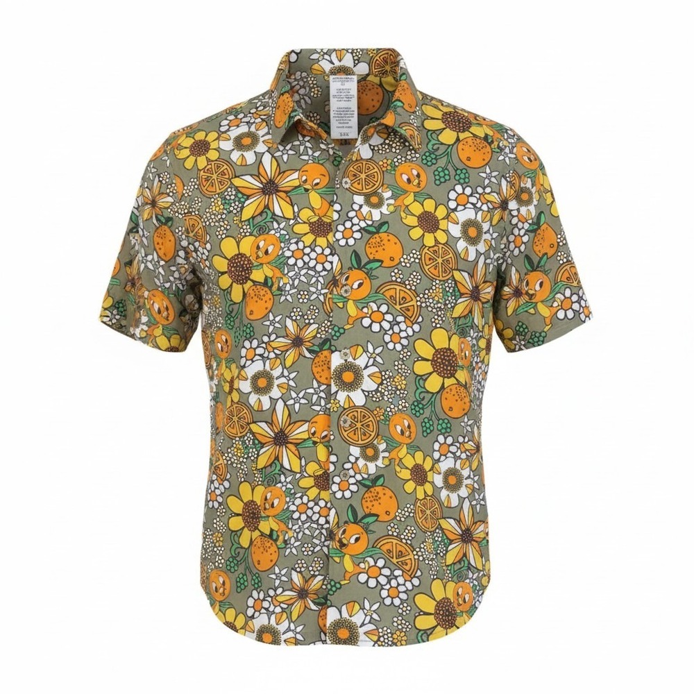 Disney World Vault‎ Collection 50th Anniversary Orange Bird Floral Shirt Small - Picture 2 of 5